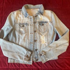 Light Blue Distressed Denim Jacket